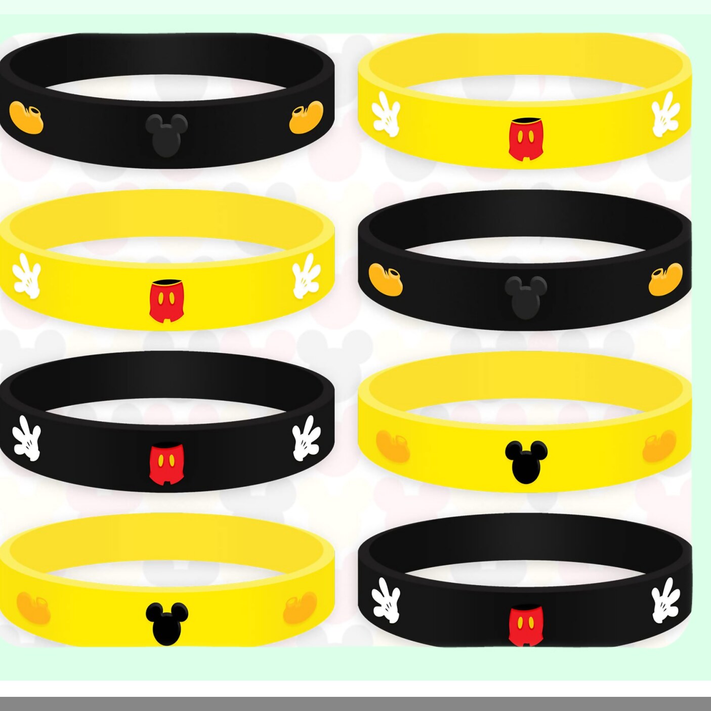 20 Mouse Wristbands for Kids Party Favors