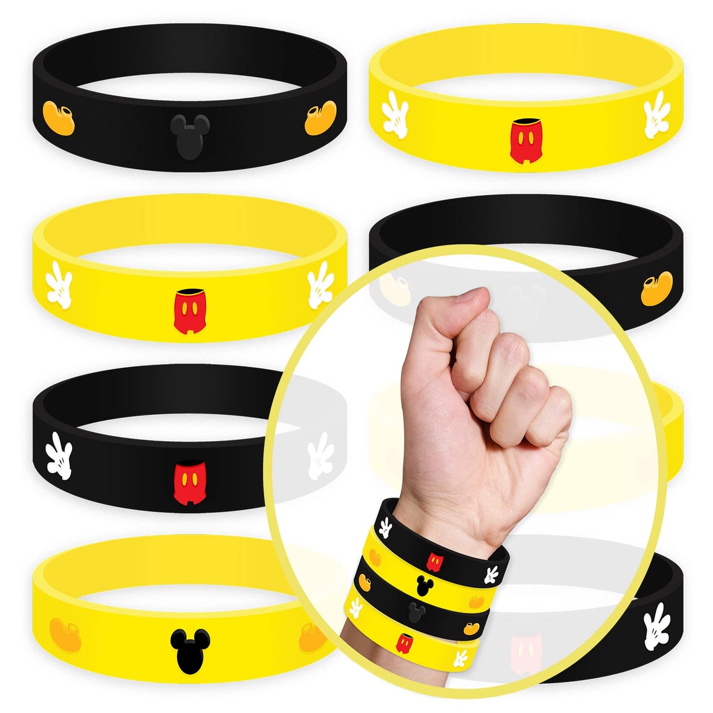 20 Mouse Wristbands for Kids Party Favors