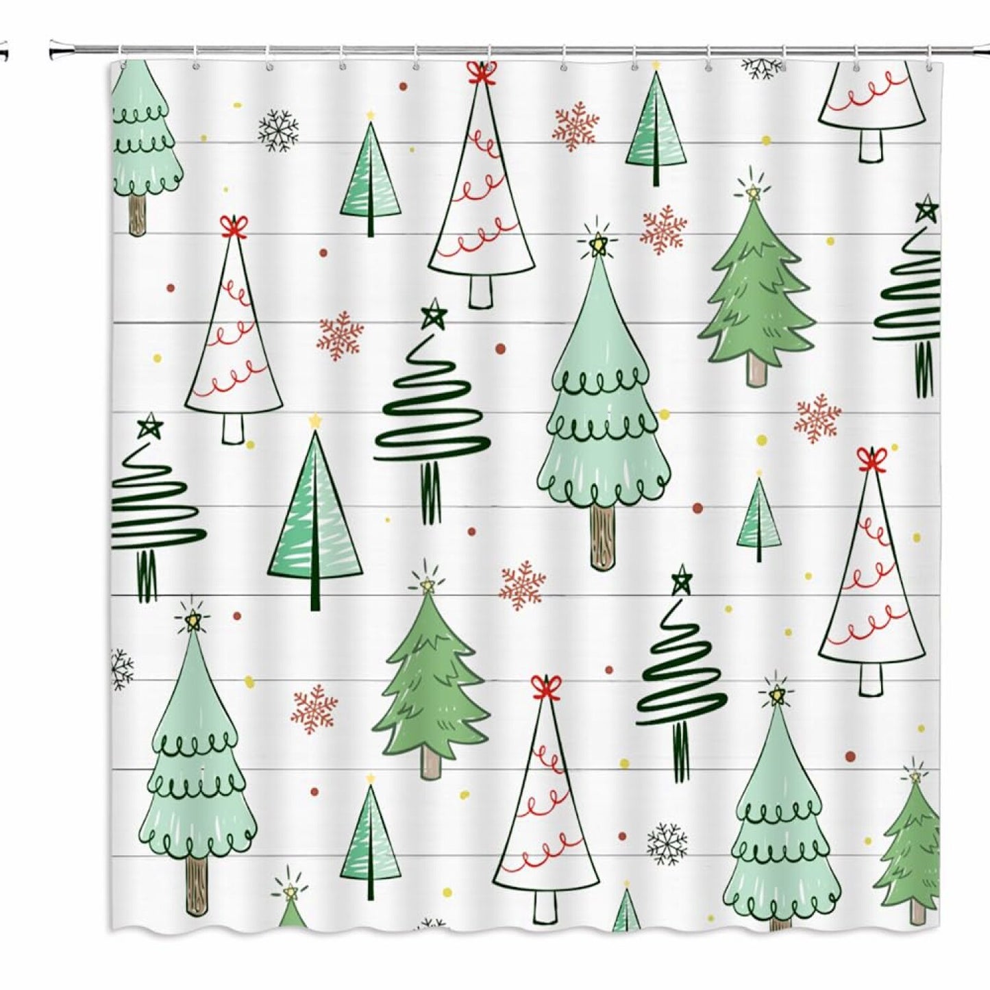 Trees Shower Curtain with Hooks