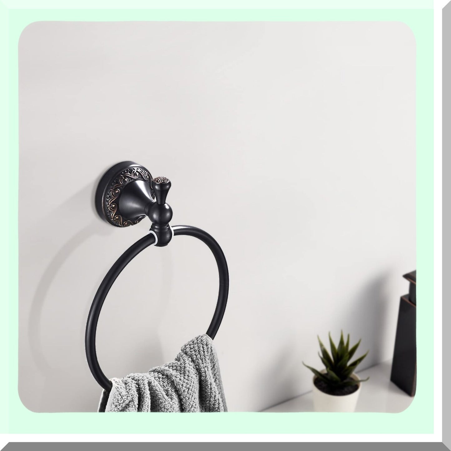 Rubbed Bronze Round Towel Ring 18cm Bathroom Accessory