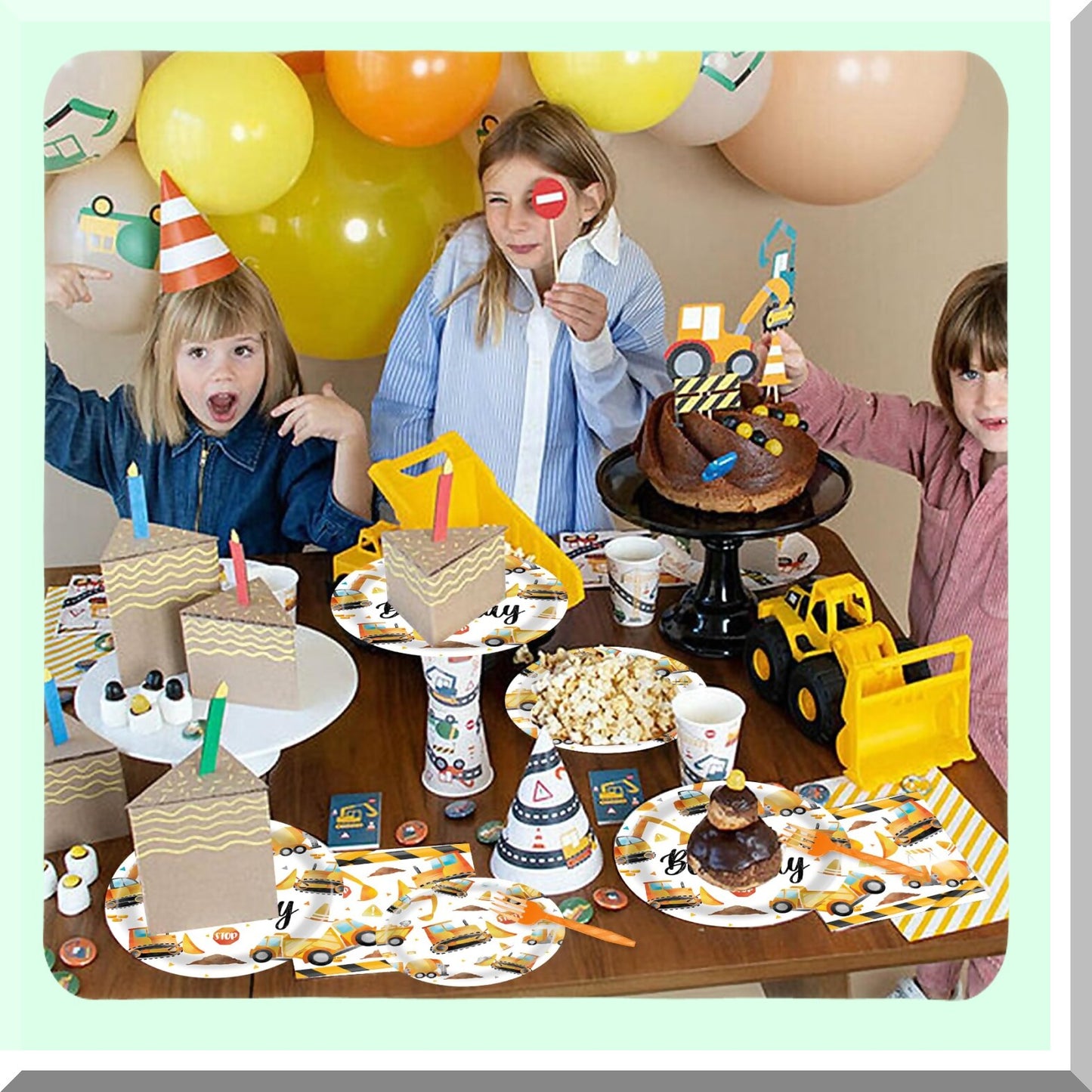 Construction Party Supplies Plates Napkins Forks for Kids