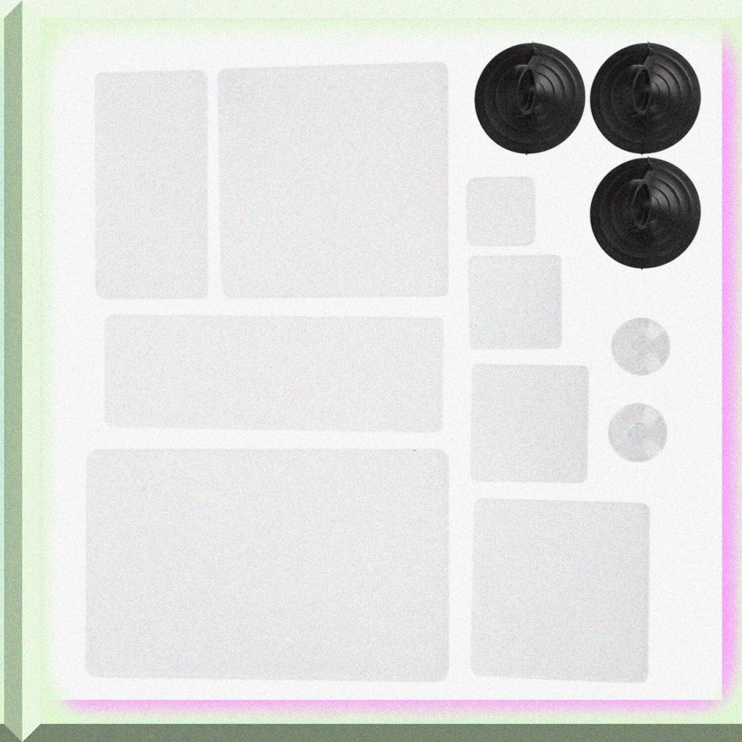 13Pcs Acrylic Clear Stamp Blocks Set with Dotted Line