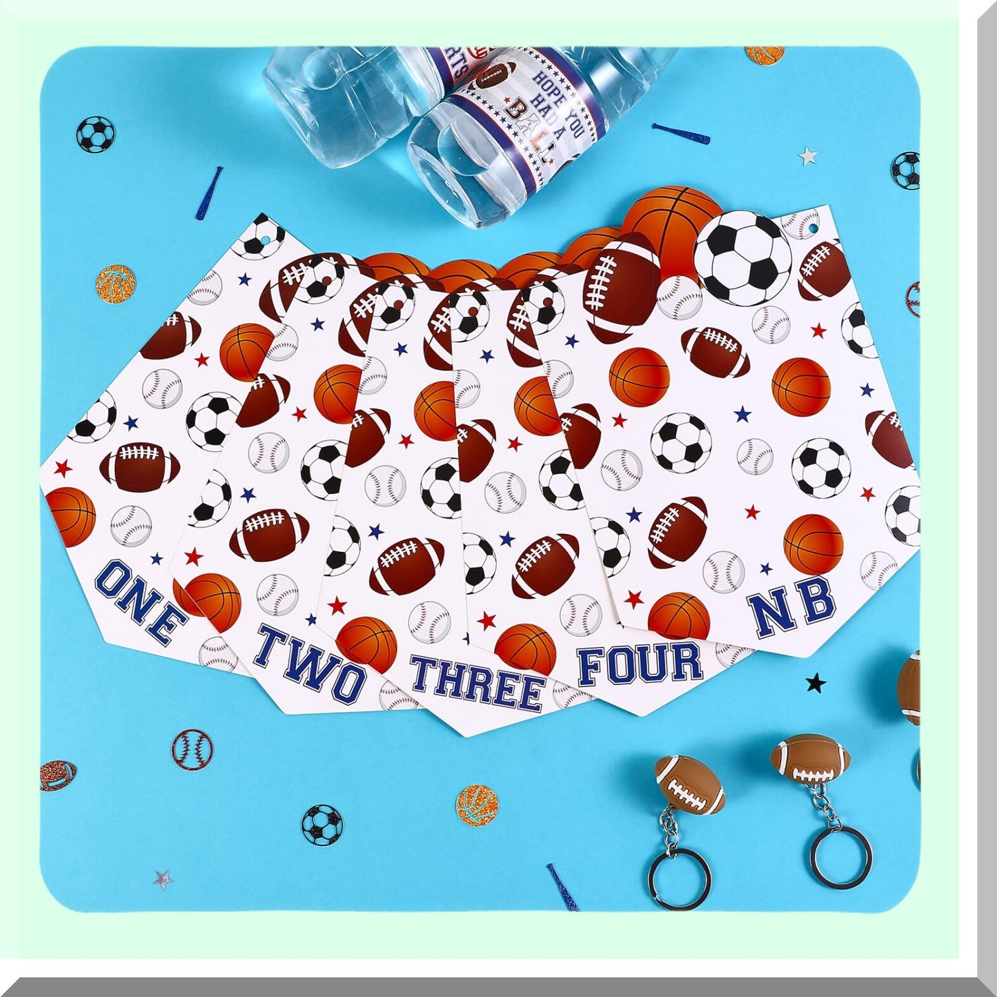 All Star Sports Monthly Photo Banner - Boys 1st Birthday Party Decorations & Supplies