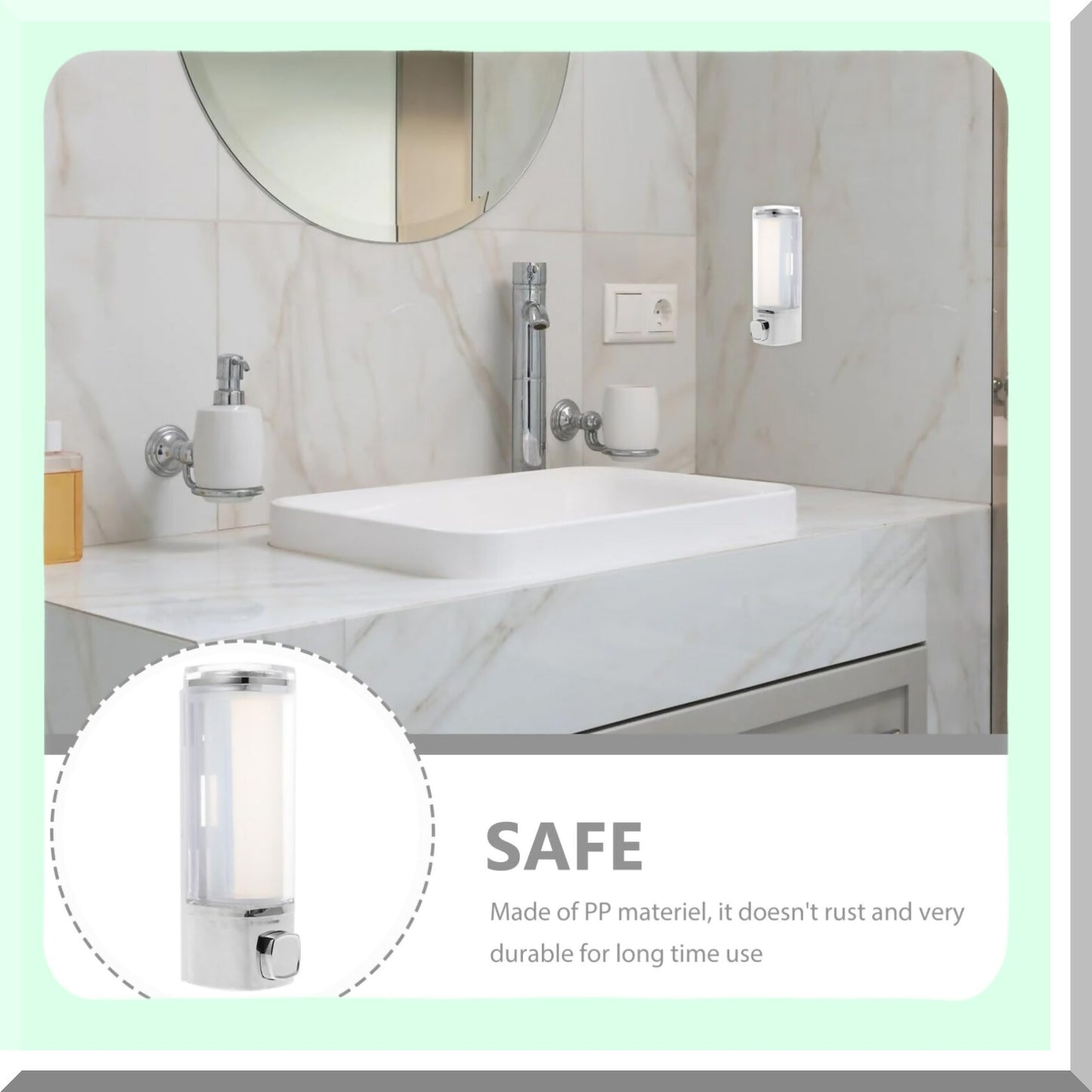 Wall-Mounted Refillable Liquid Soap Dispenser 21cm