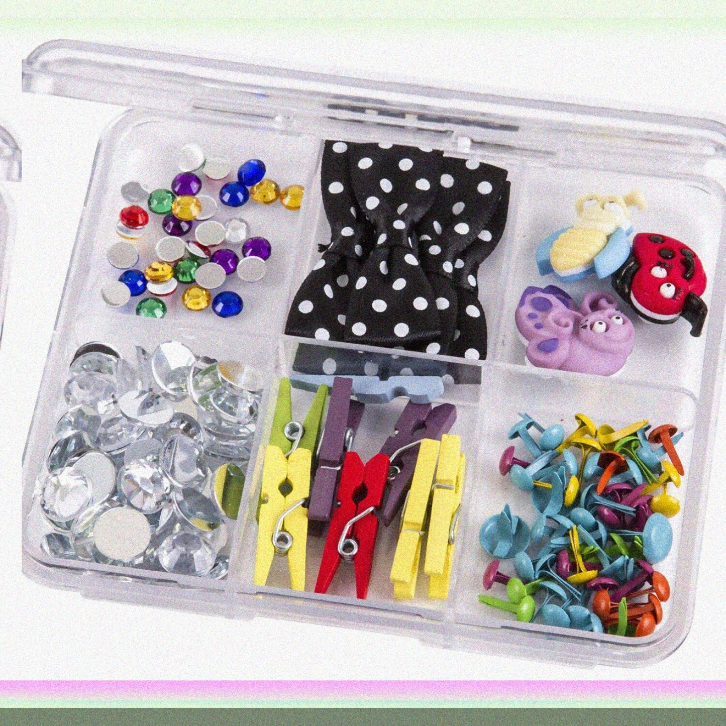6906AG Slim Line 6 Compartment Plastic Storage Cases Set of 2