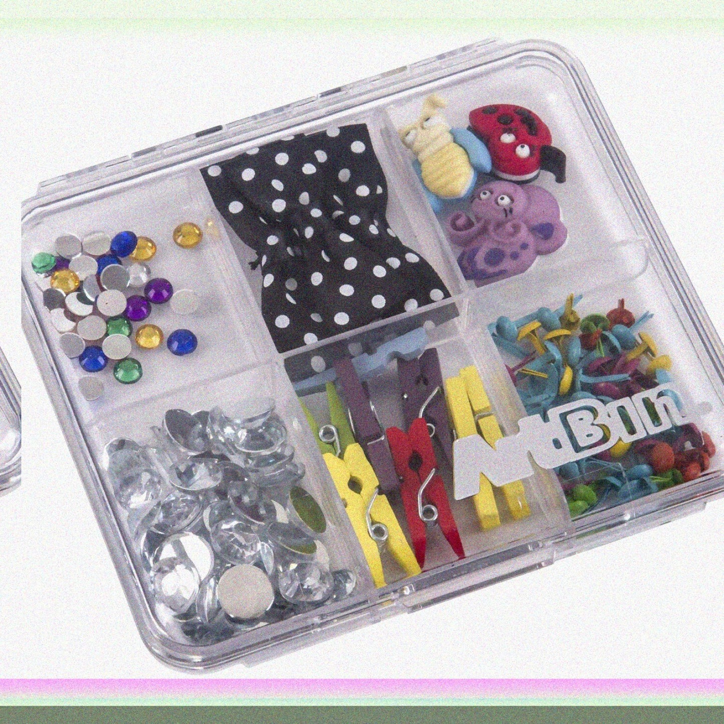 6906AG Slim Line 6 Compartment Plastic Storage Cases Set of 2