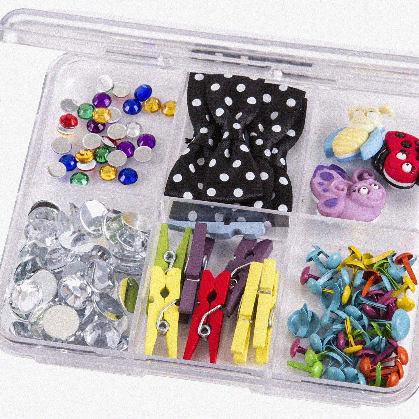 6906AG Slim Line 6 Compartment Plastic Storage Cases Set of 2