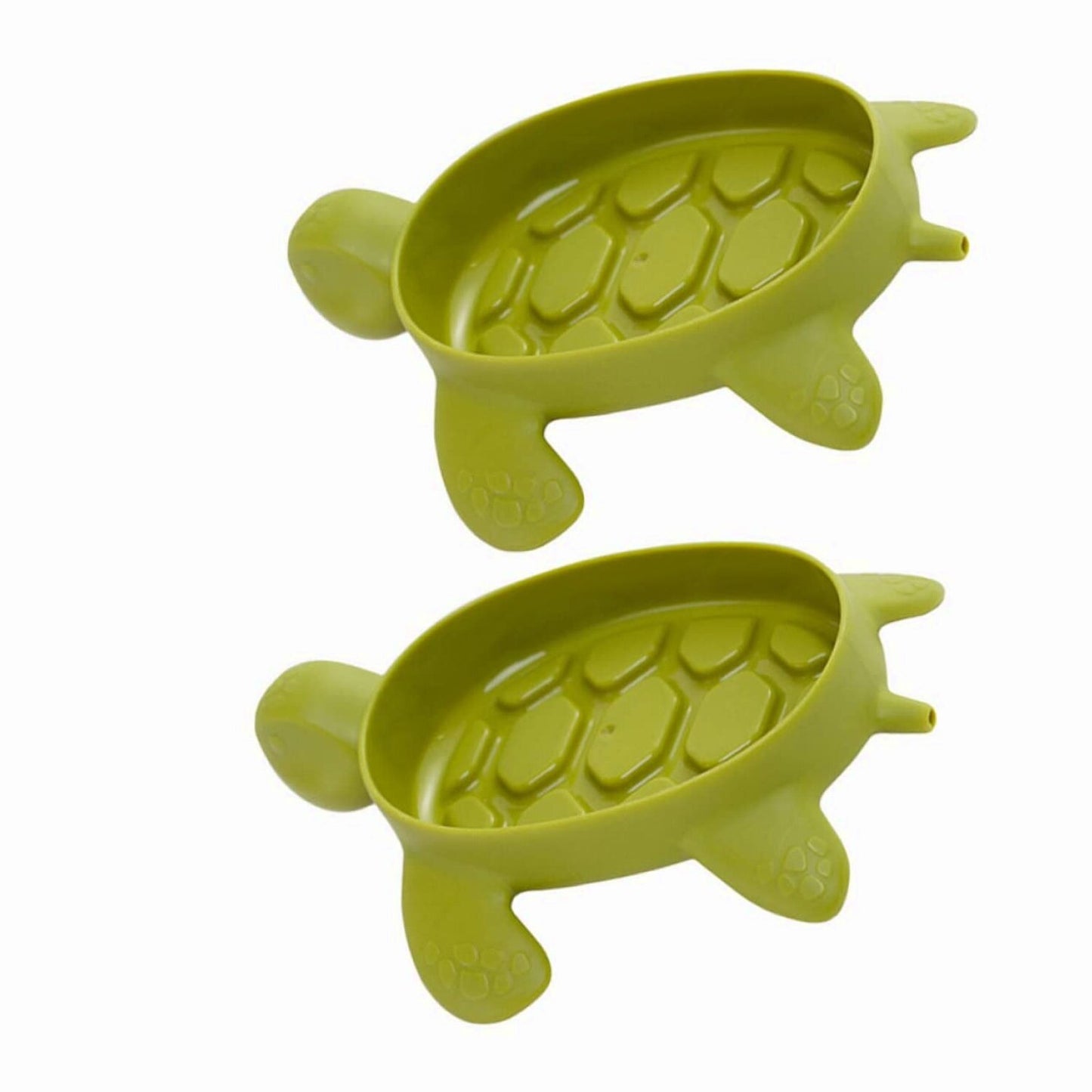 2pcs Green Turtle Plastic Soap Dish Set