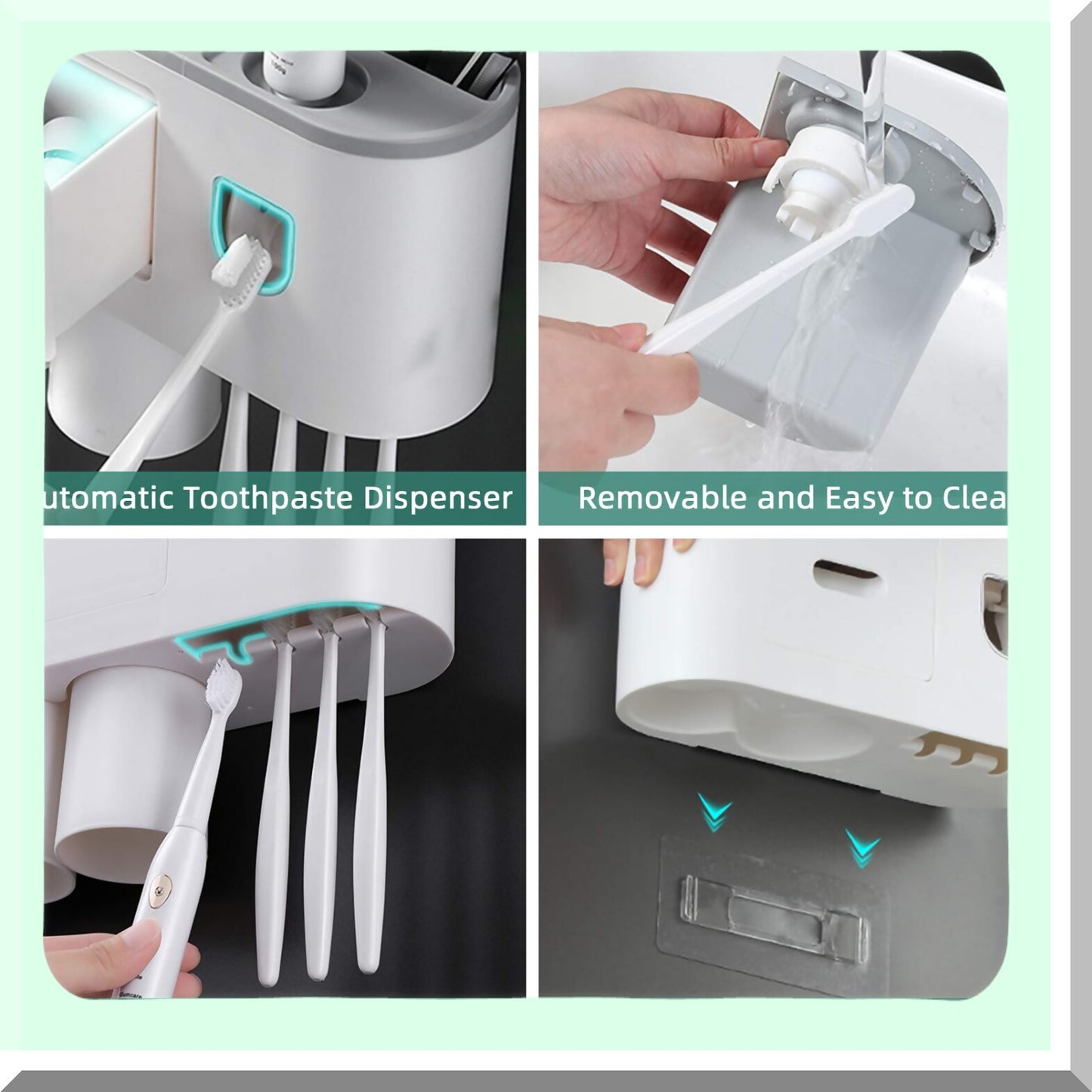 Wall Mounted Automatic Toothbrush Holder with Dispenser