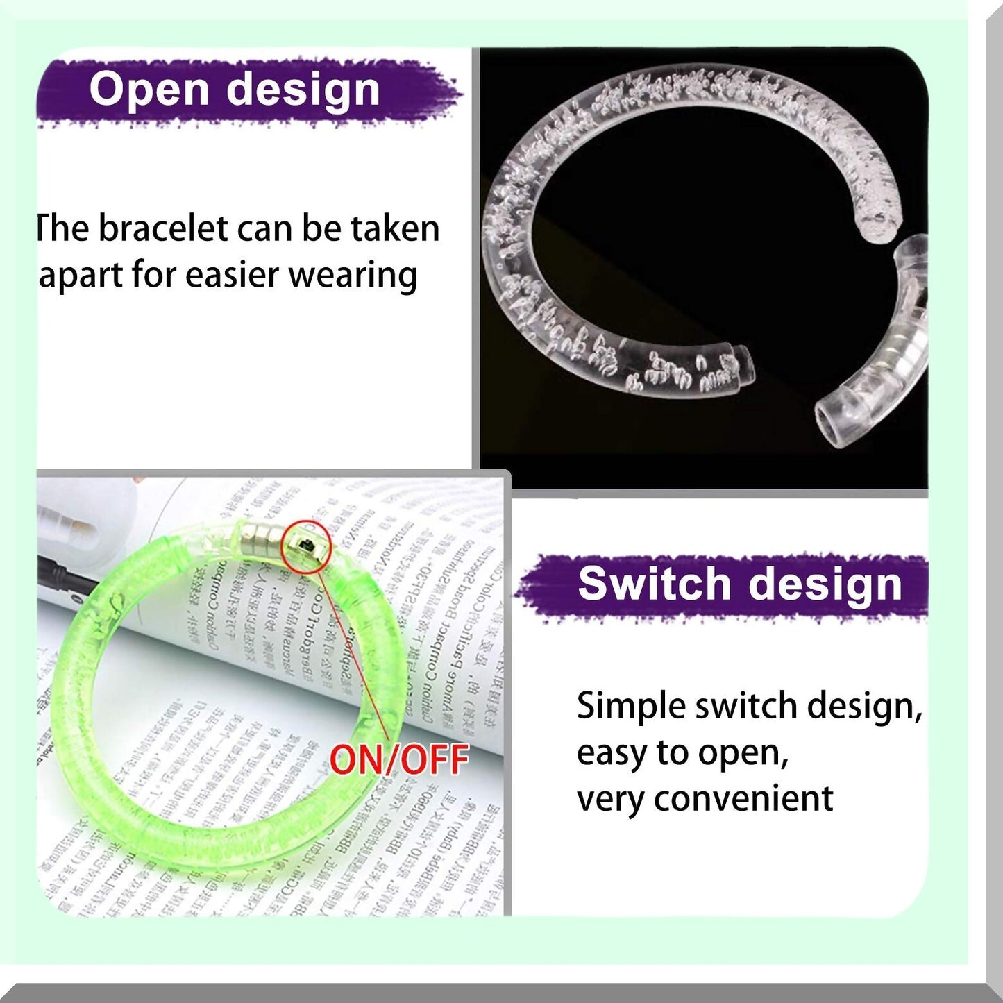 24 Pack Glow In The Dark LED Bracelets for Parties and Events