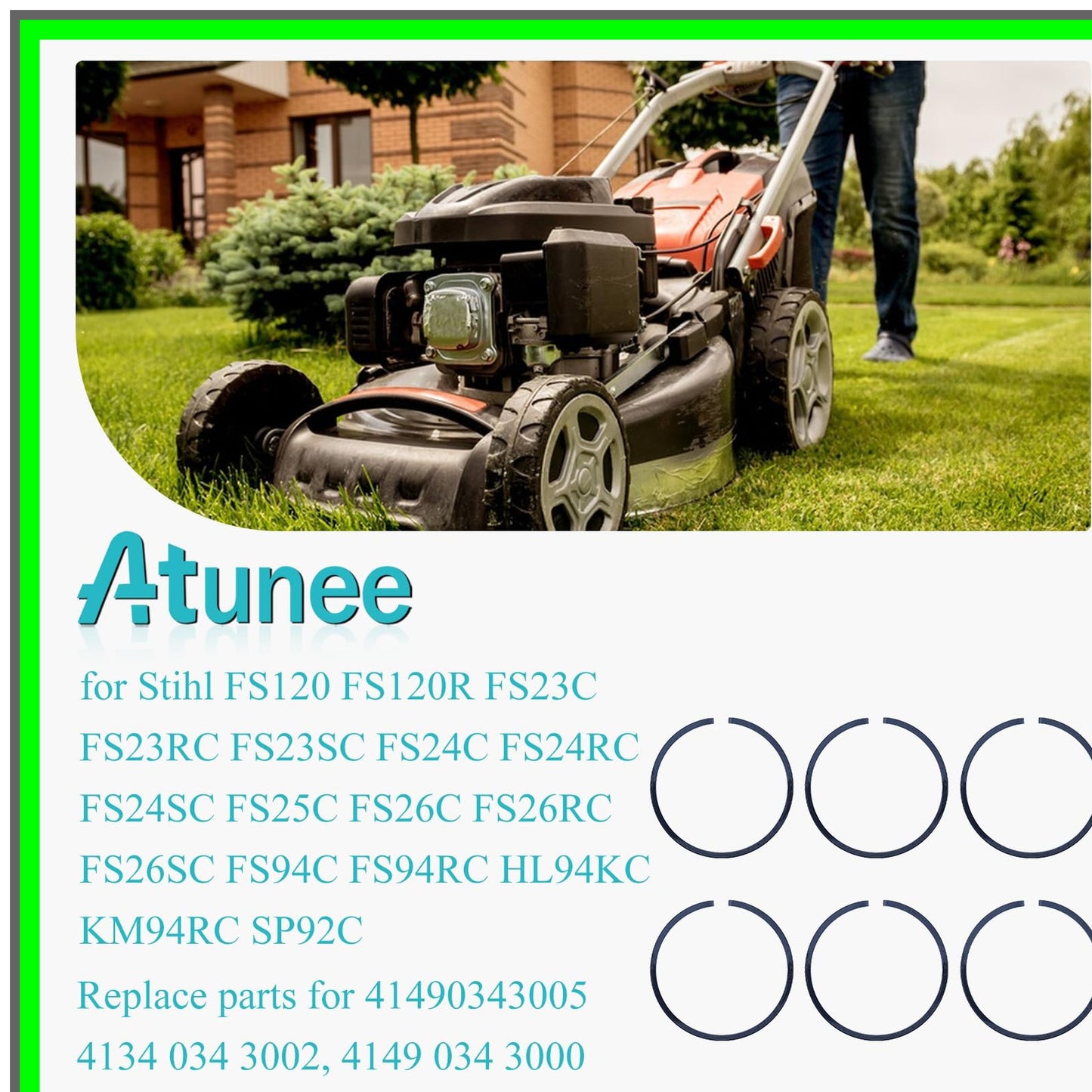 Stihl Brushcutter Piston Ring Set for FS120 FS23 FS24 FS25 FS26 Models