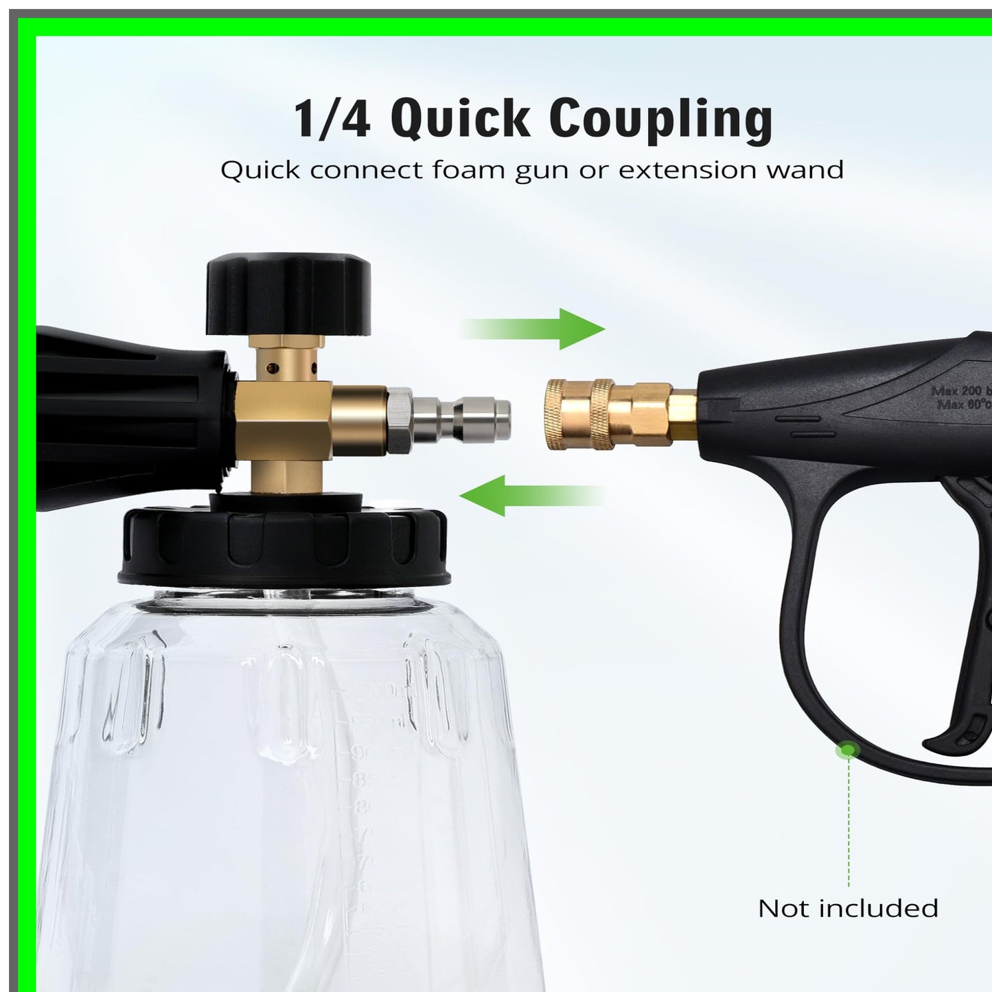 Heavy Duty Foam Cannon for Pressure Washers with Adjustable Snow Lance