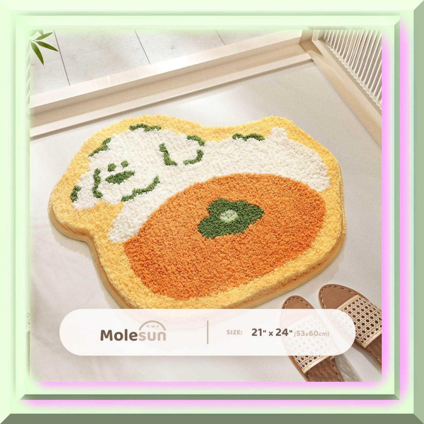 Cute Orange Microfiber Bath Rug 21"x24"