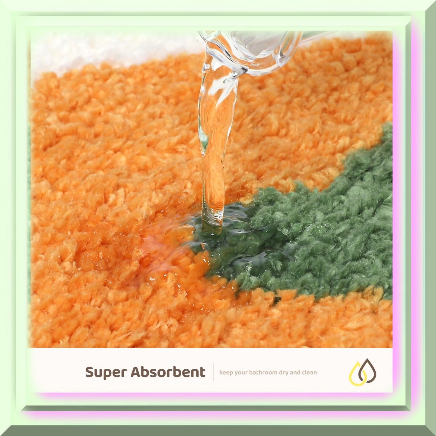 Cute Orange Microfiber Bath Rug 21"x24"