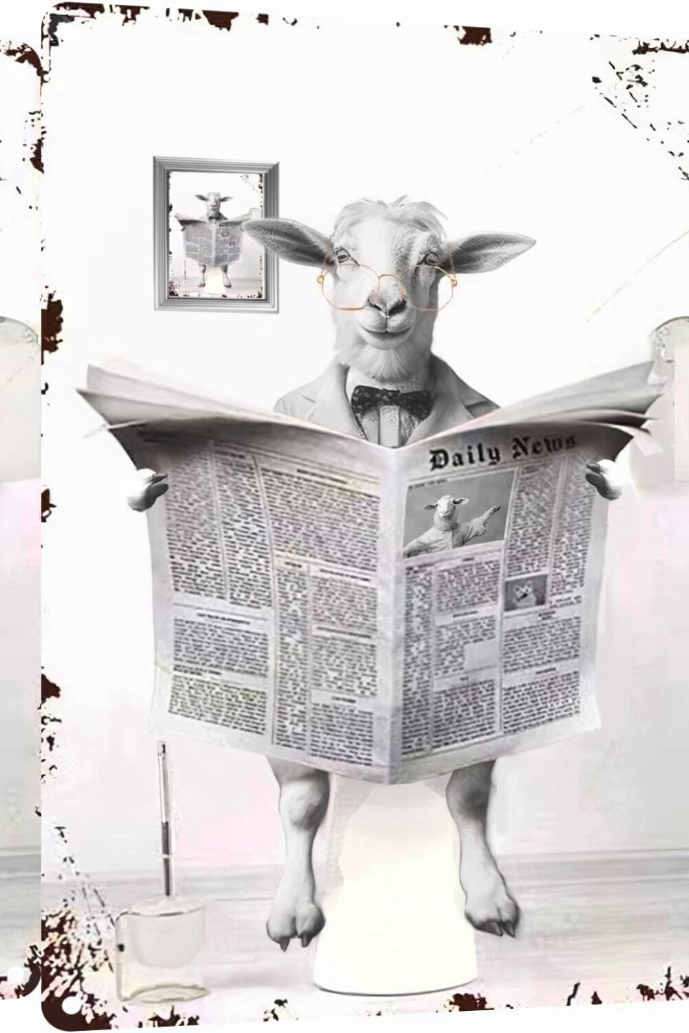 Metal Tin Sign Vintage Sheep Humour 12x8 Inches