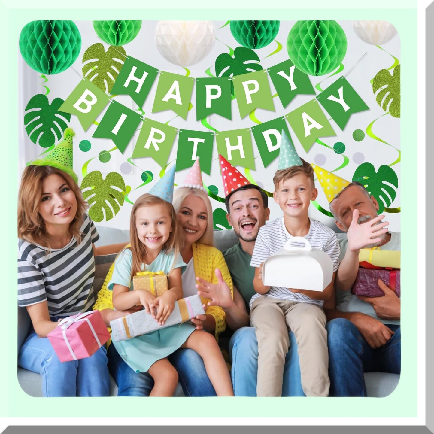 Green Birthday Decorations Set for Kids and Parties