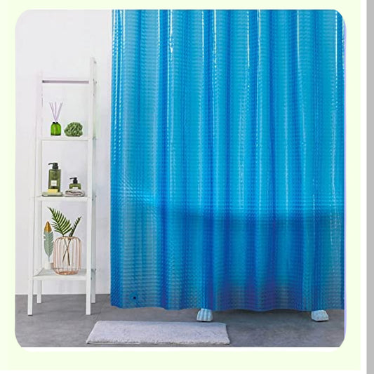 Blue EVA Shower Curtain 71x71 Inches with Hooks