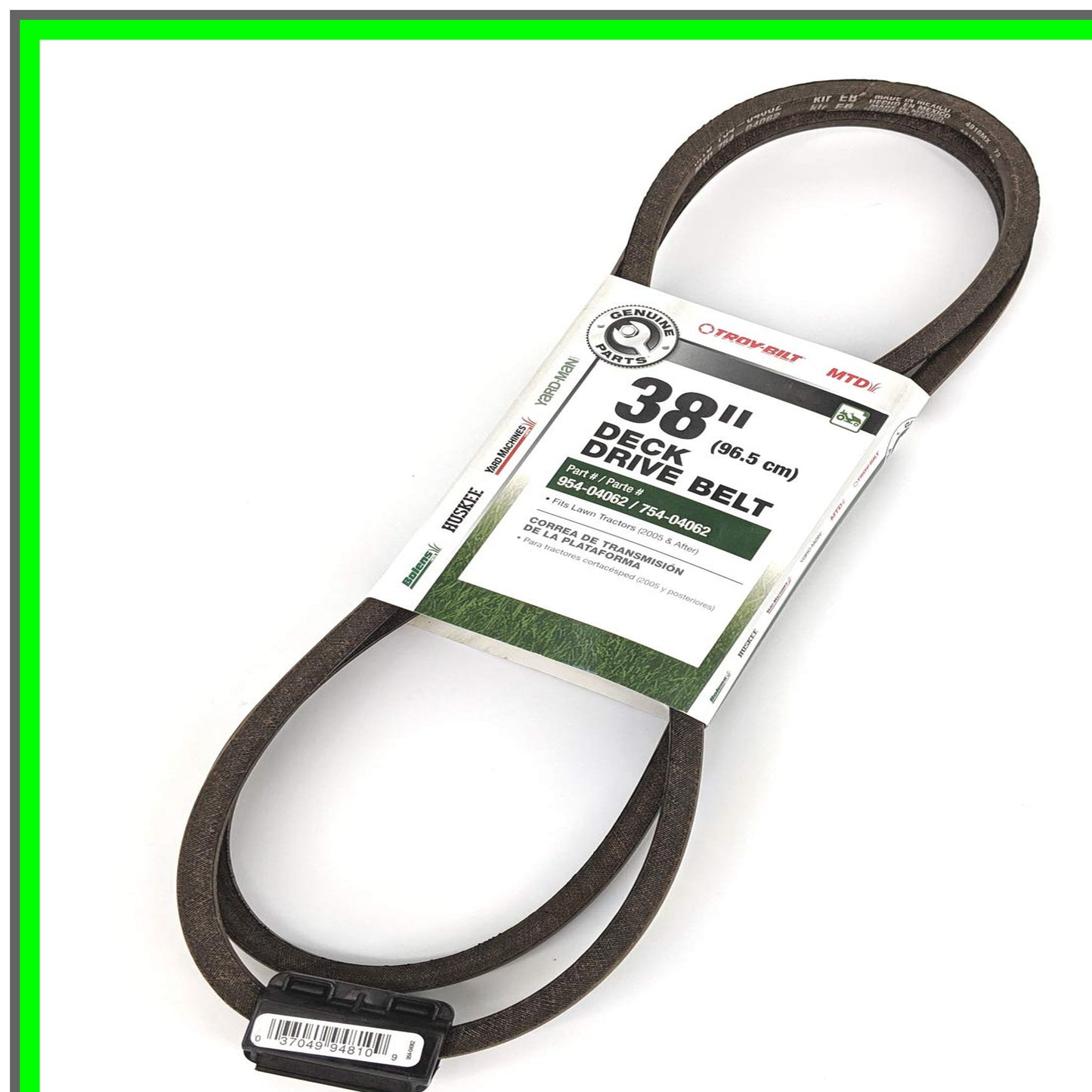 38-Inch Riding Mower Deck Drive Belt for Tractors and Lawn Equipment