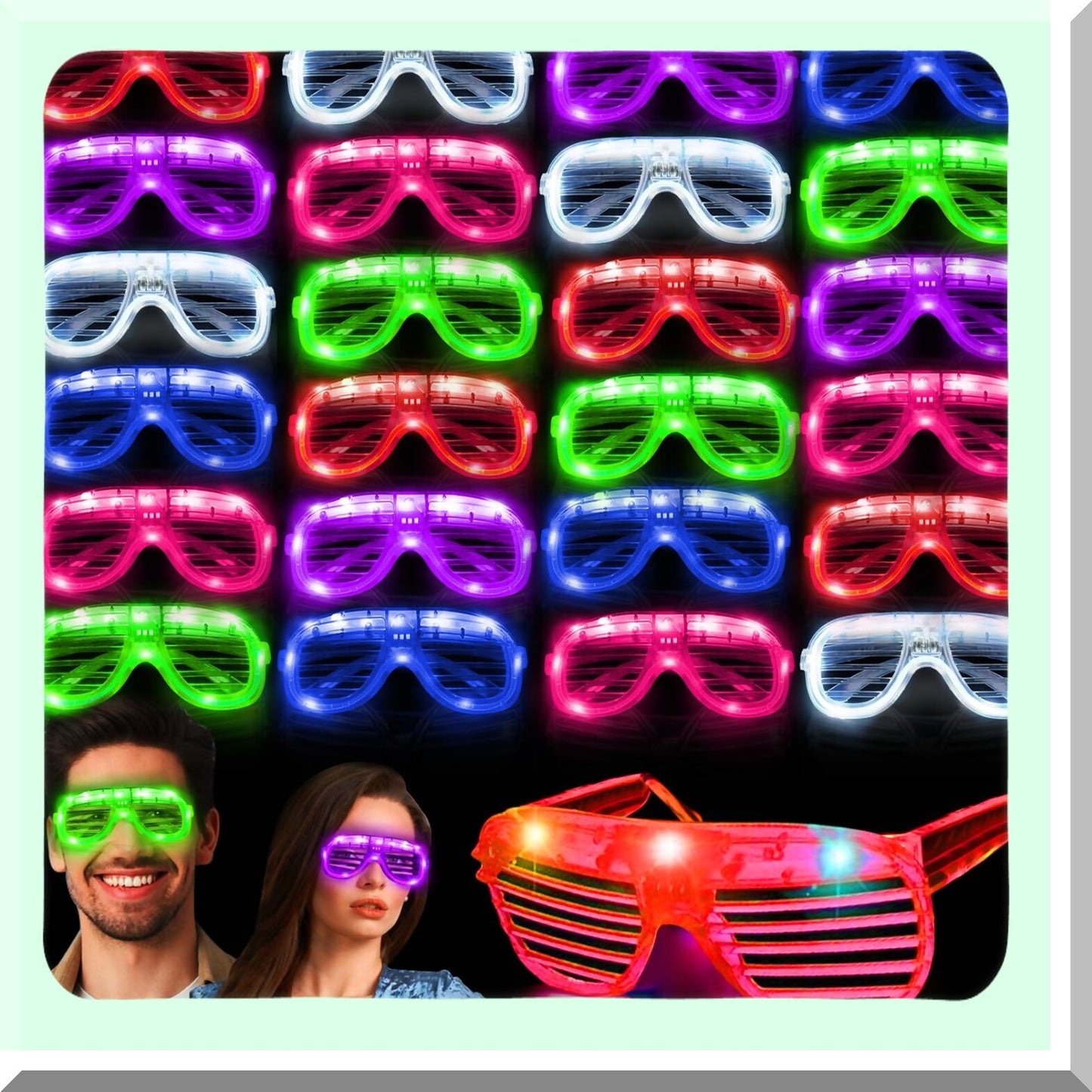 30 Pack LED Glow Party Glasses for Events and Celebrations