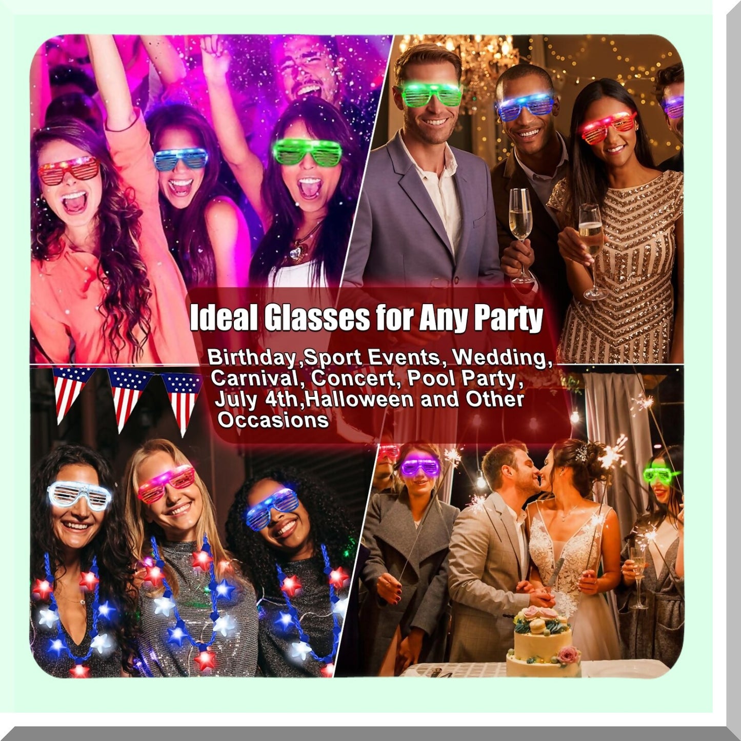 30 Pack LED Glow Party Glasses for Events and Celebrations