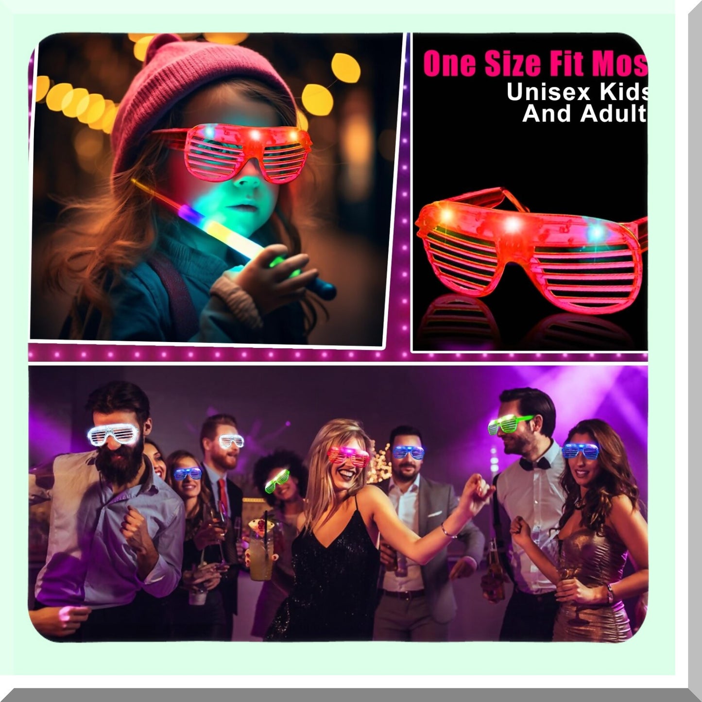 30 Pack LED Glow Party Glasses for Events and Celebrations