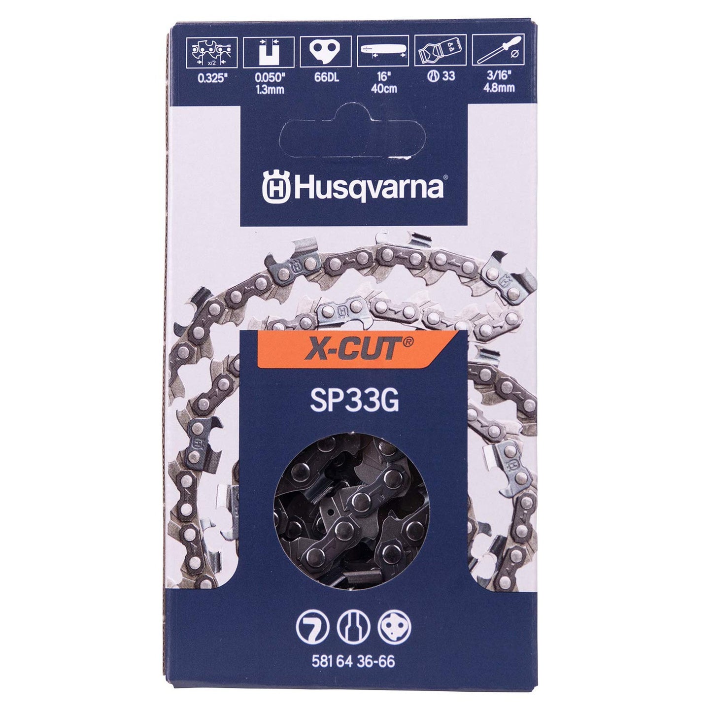 X-Cut SP33G 16 Inch Chainsaw Chain with Low Kickback and Superior Lubrication