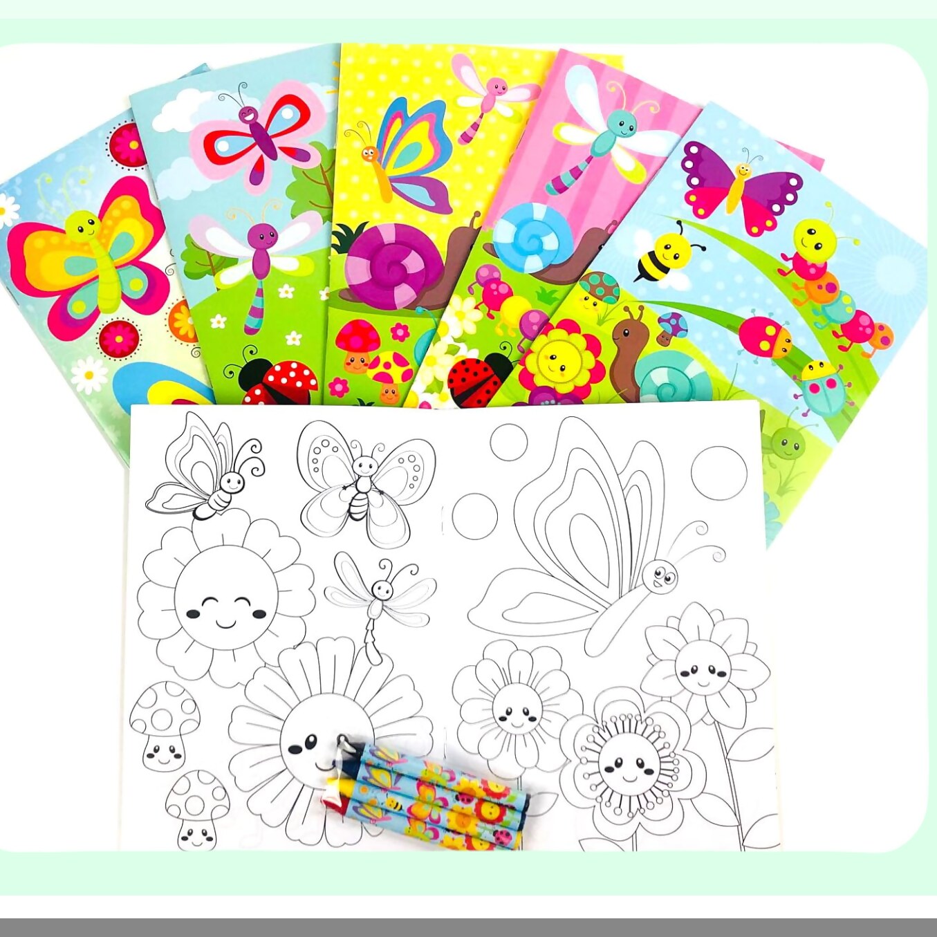 Spring Butterfly Insect Coloring Books with Crayons for Parties