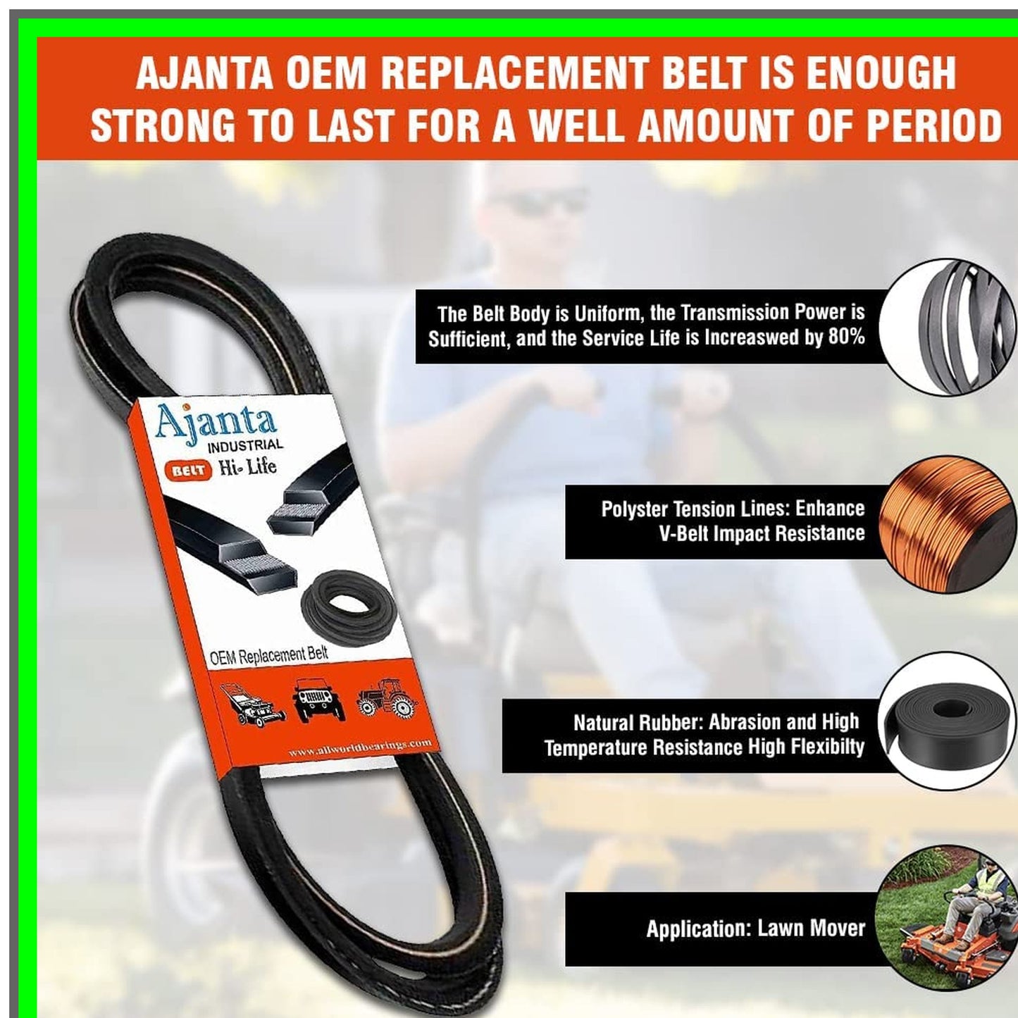 OEM Replacement 1/2X118" Belt for ZTrack Zero Turn Mowers 42" Deck