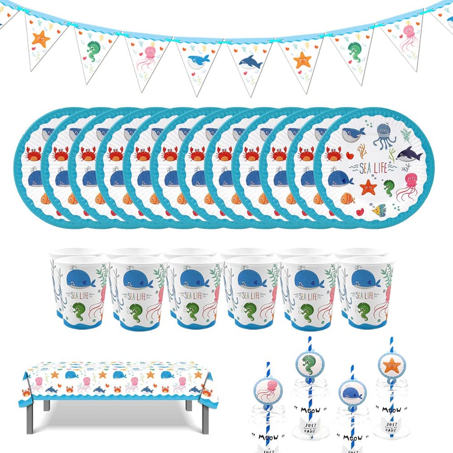 Sea Life Marine Theme Party Supplies for Kids