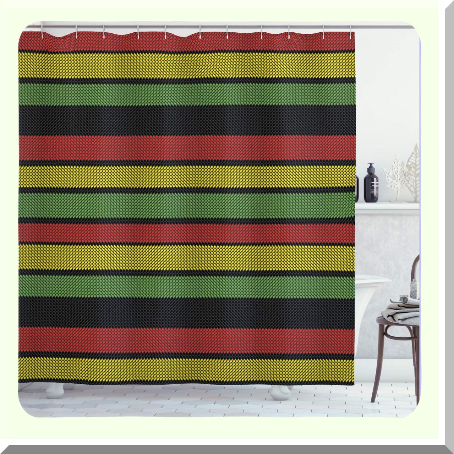Jamaican Shower Curtain 69x70 inches with Hooks