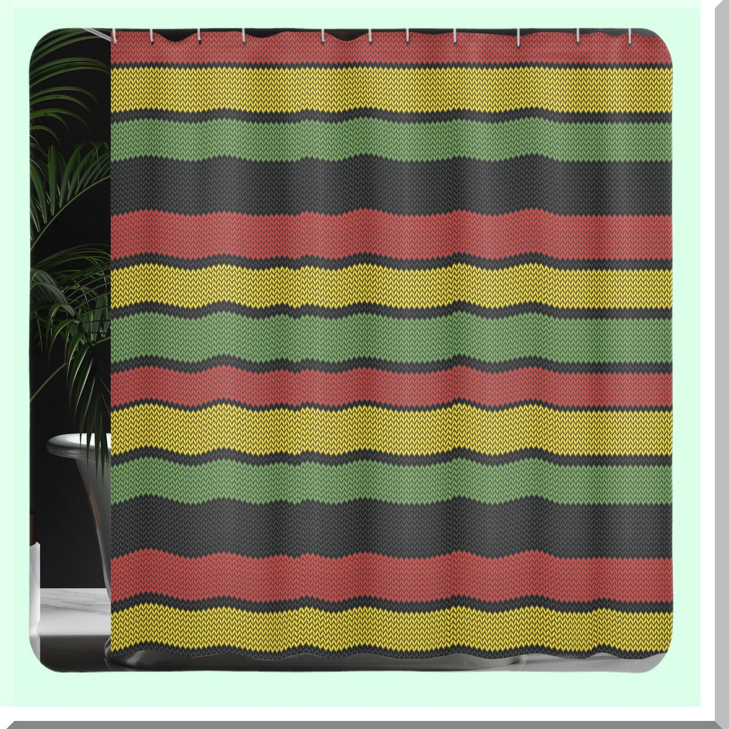 Jamaican Shower Curtain 69x70 inches with Hooks