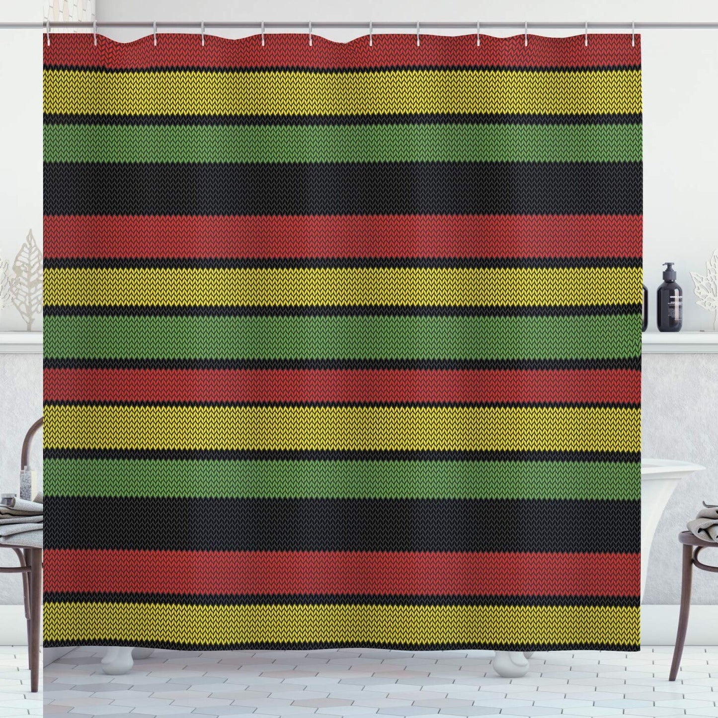 Jamaican Shower Curtain 69x70 inches with Hooks