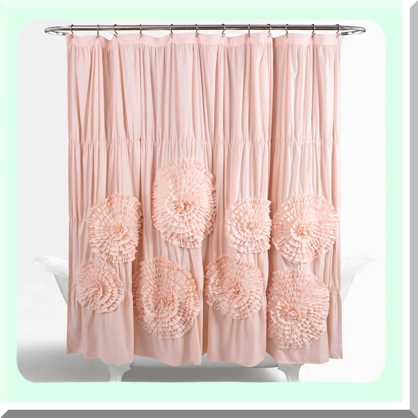 Serena Ruffle Shower Curtain 72x72 Blush