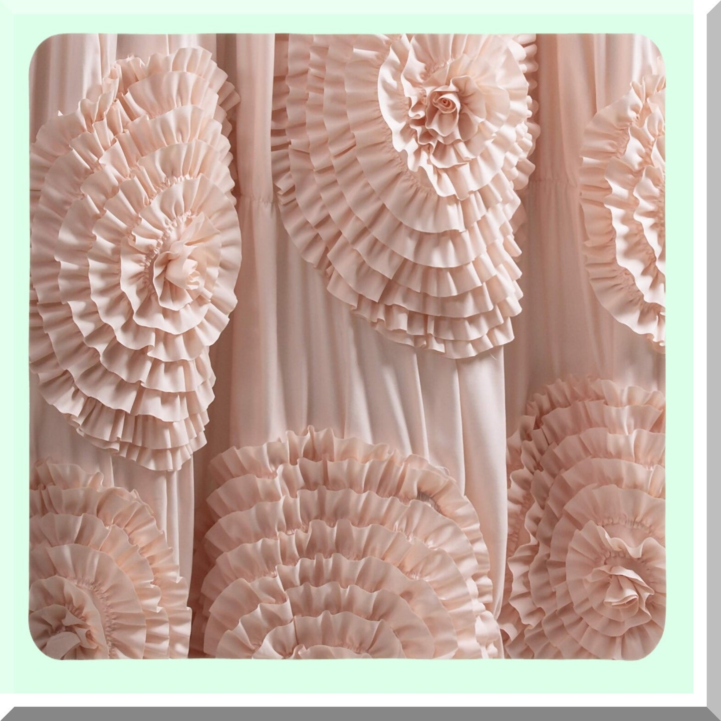Serena Ruffle Shower Curtain 72x72 Blush
