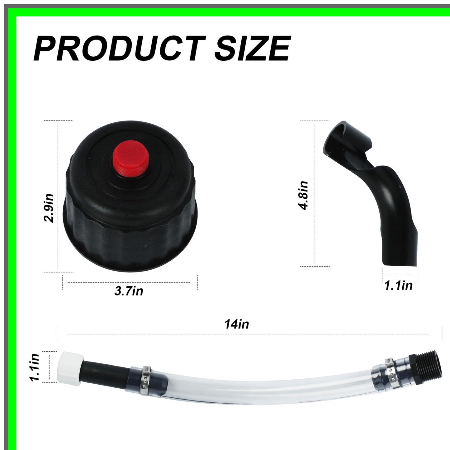 Racing Fuel Jug Hose and Cap Kit with Enhanced Filter Design