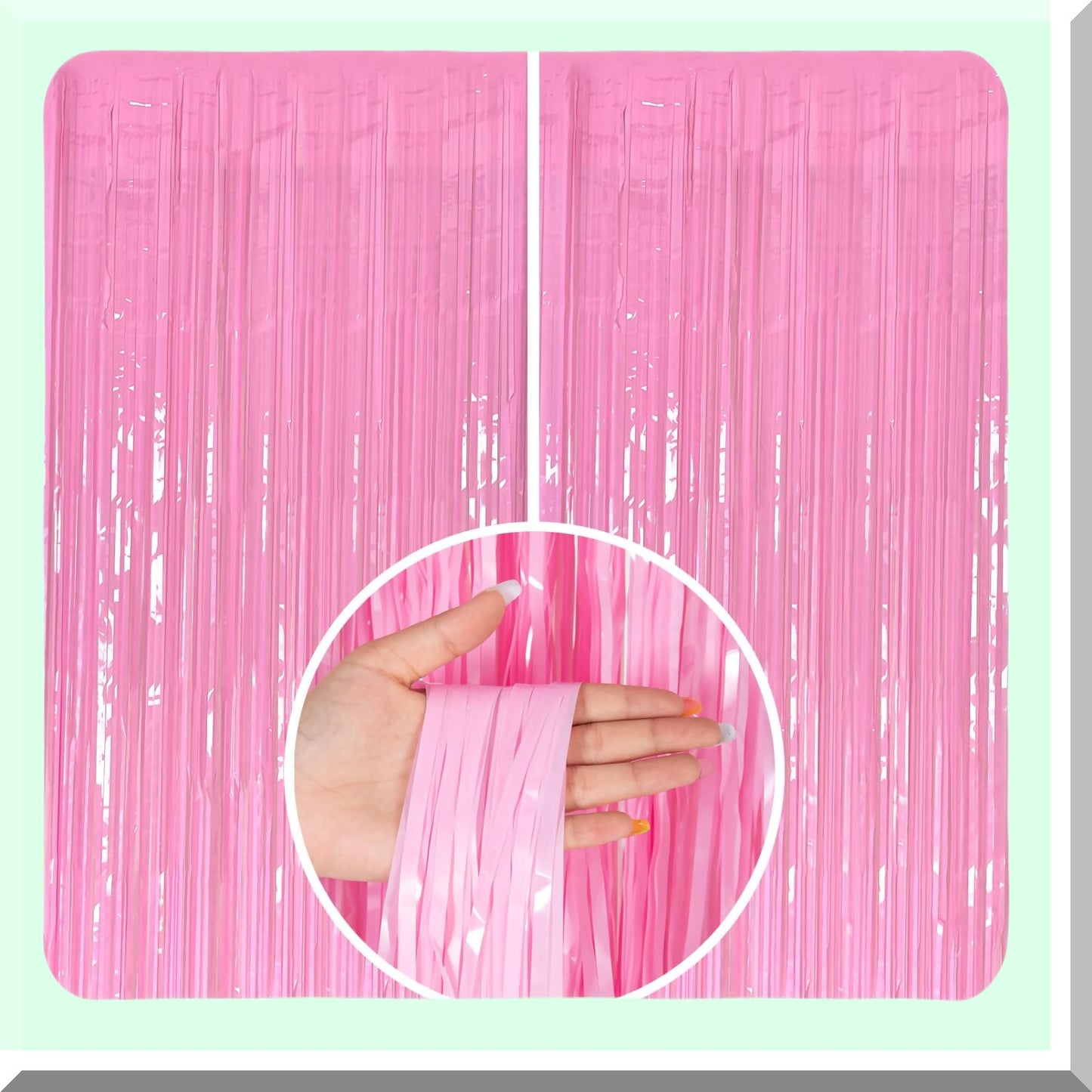 Pink Fringe Backdrop Curtains for Parties and Events