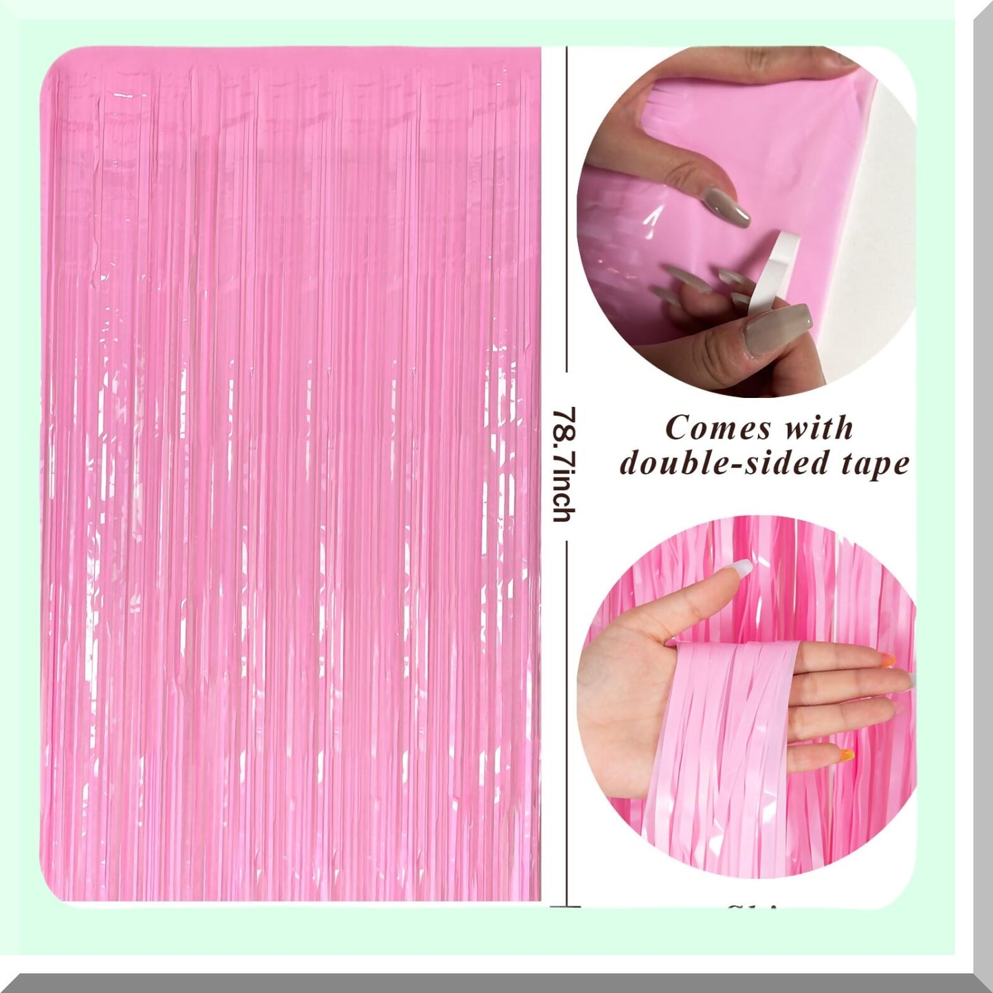 Pink Fringe Backdrop Curtains for Parties and Events