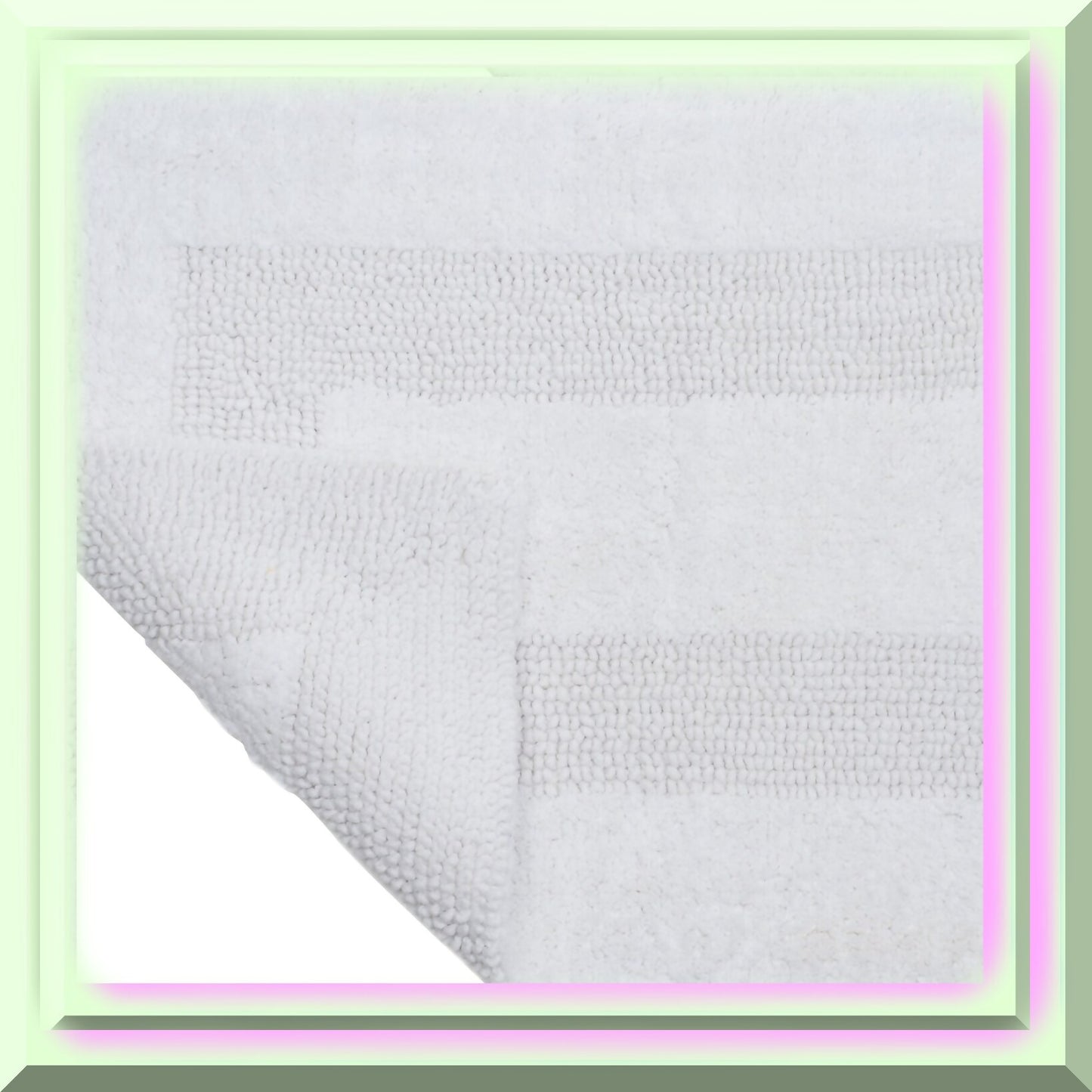 Cotton Bath Mat Plush 24x60 Reversible Blue