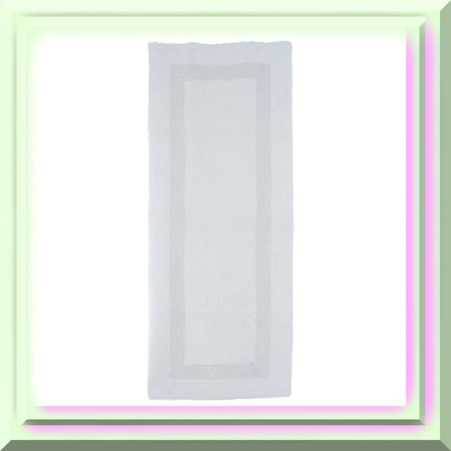 Cotton Bath Mat Plush 24x60 Reversible Blue