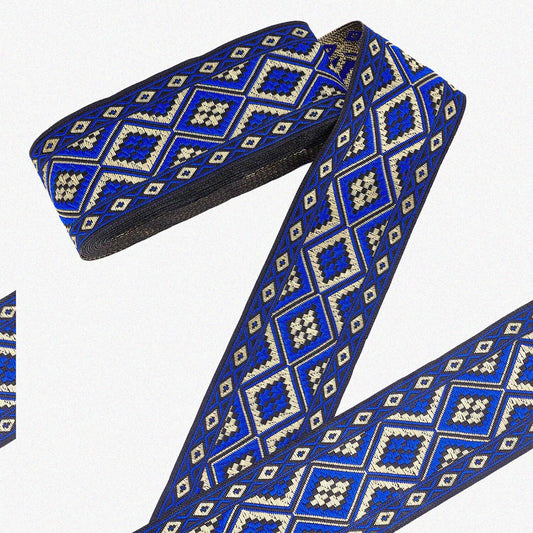 Ethnic Jacquard Ribbon 7 Yards Geometric Rhombus Trim