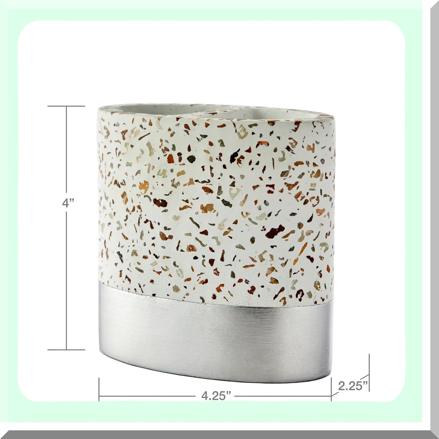 Mali Cream Toothbrush Holder with Silver Accent