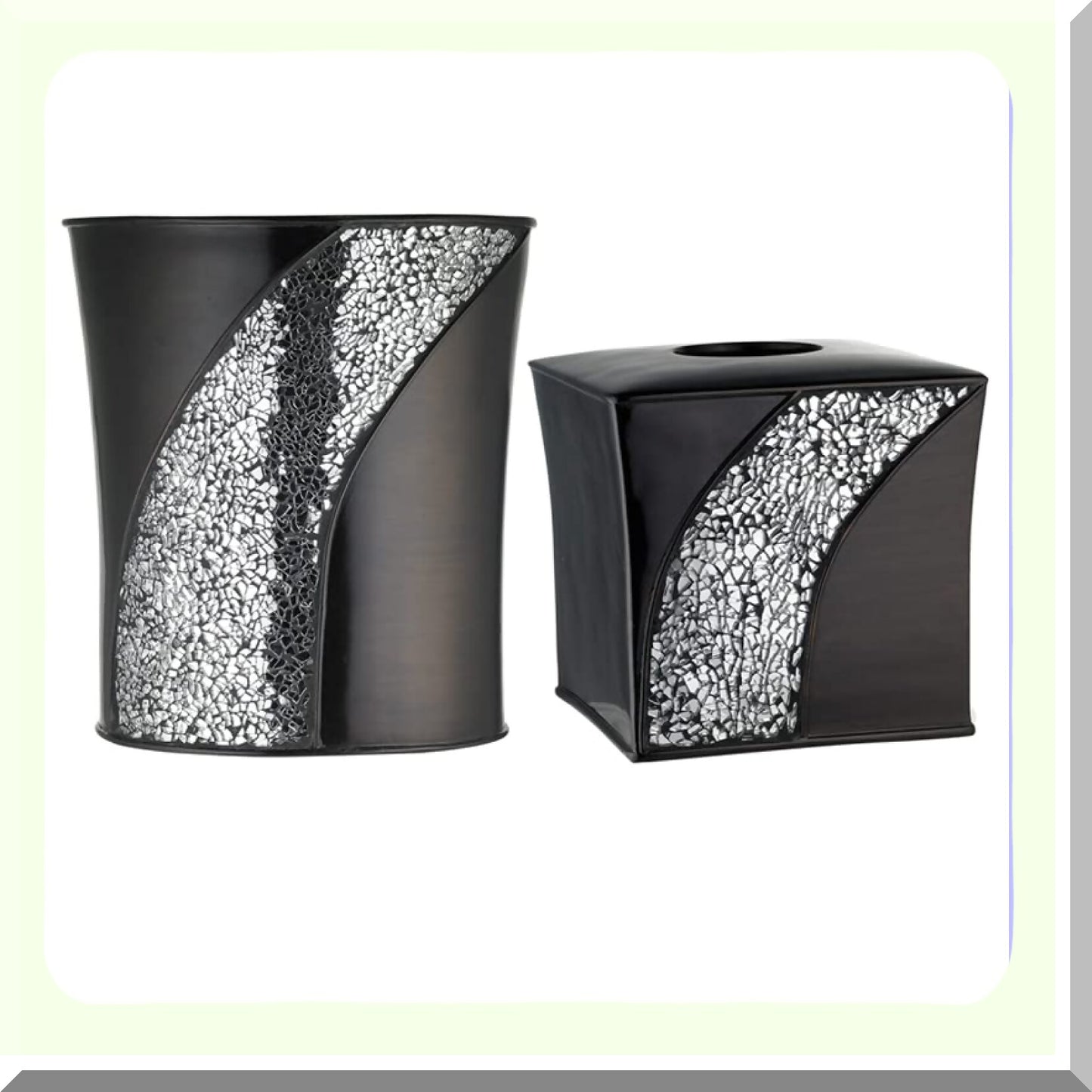 2pc Brown Bathroom Accessories Set
