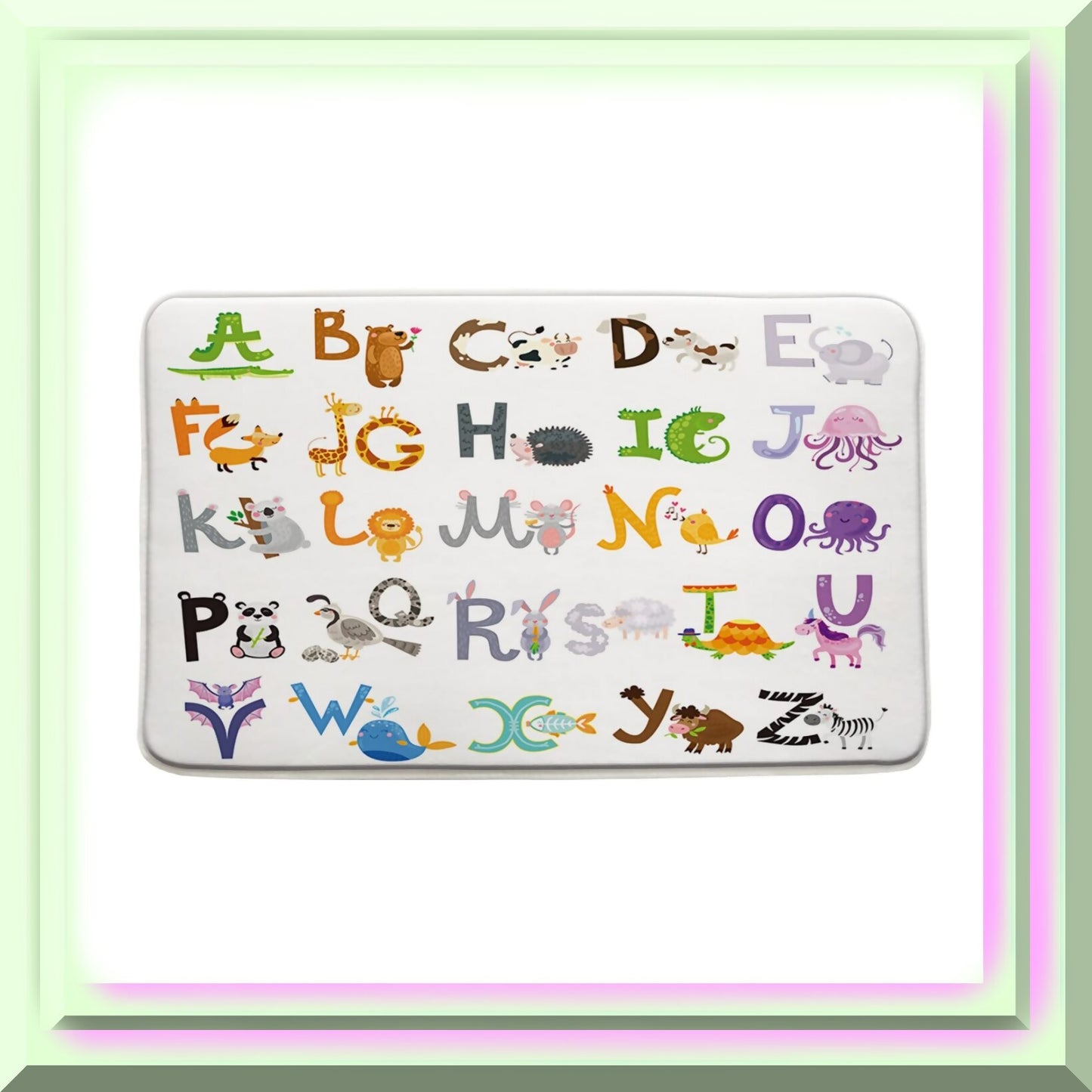 Cartoon Alphabet Bath Mat 17.7"x29.5"