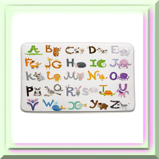 Cartoon Alphabet Bath Mat 17.7"x29.5"