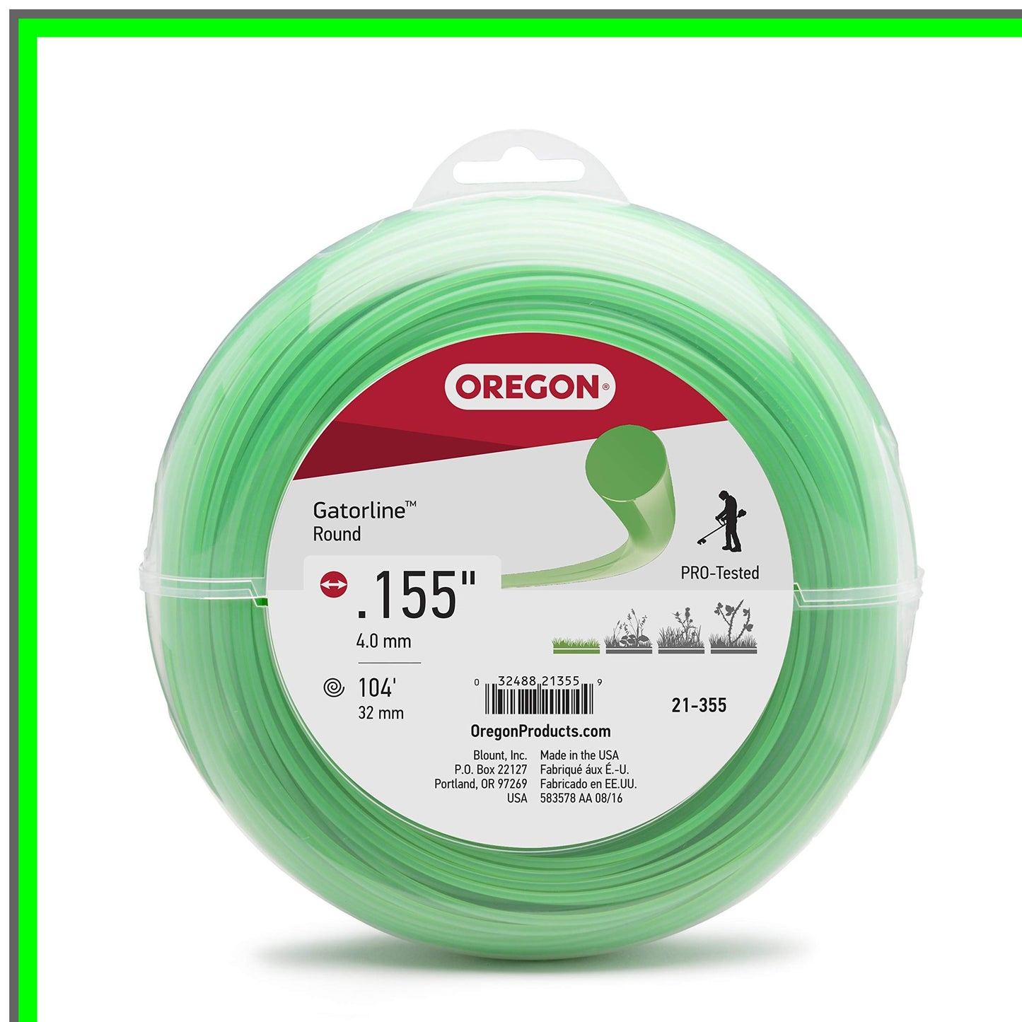 Gatorline Round Trimmer Line 155-Inch Diameter Durable 1-Pound Roll