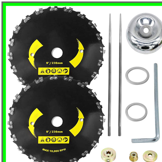9-Inch Brush Cutter Blade Set for String Trimmers and Chainsaws