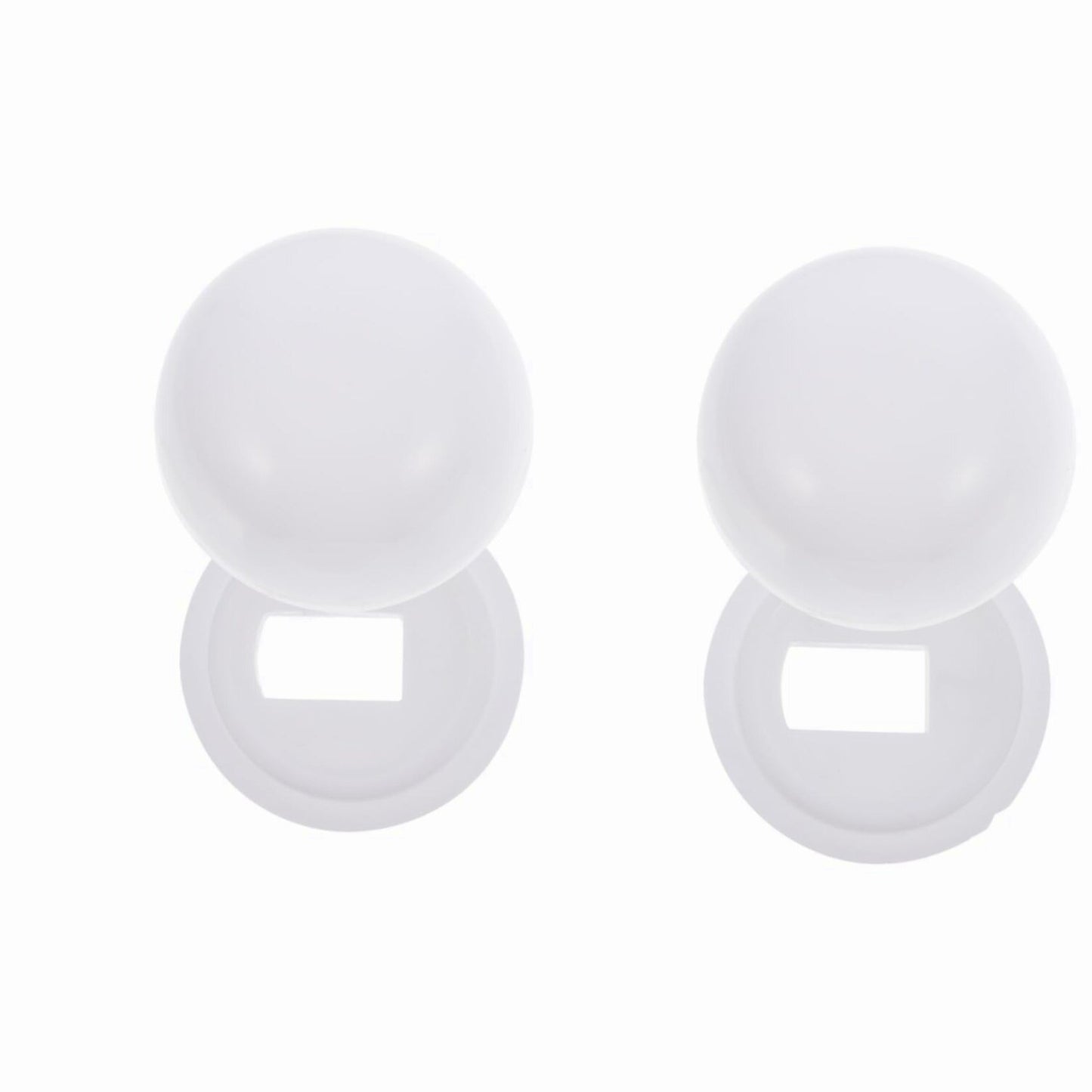 2 Pairs Plastic Bolt Cover for Tet Seat, White