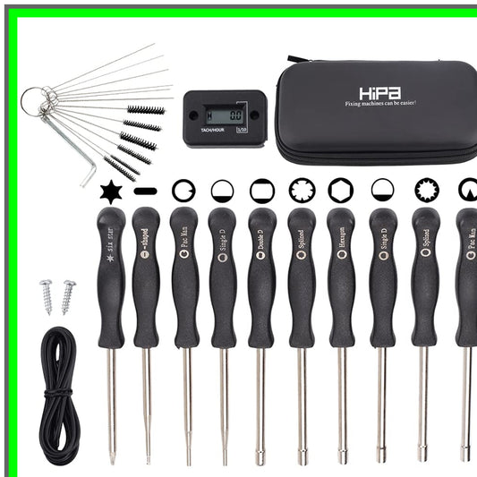 2 Cycle Carburetor Adjustment Tool Kit with RPM Tachometer