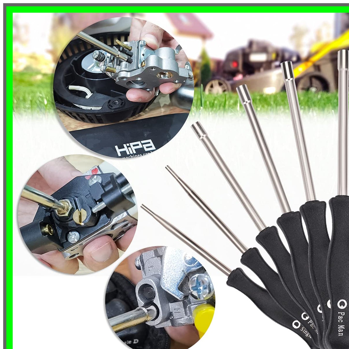 2 Cycle Carburetor Adjustment Tool Kit with RPM Tachometer for Small Engines