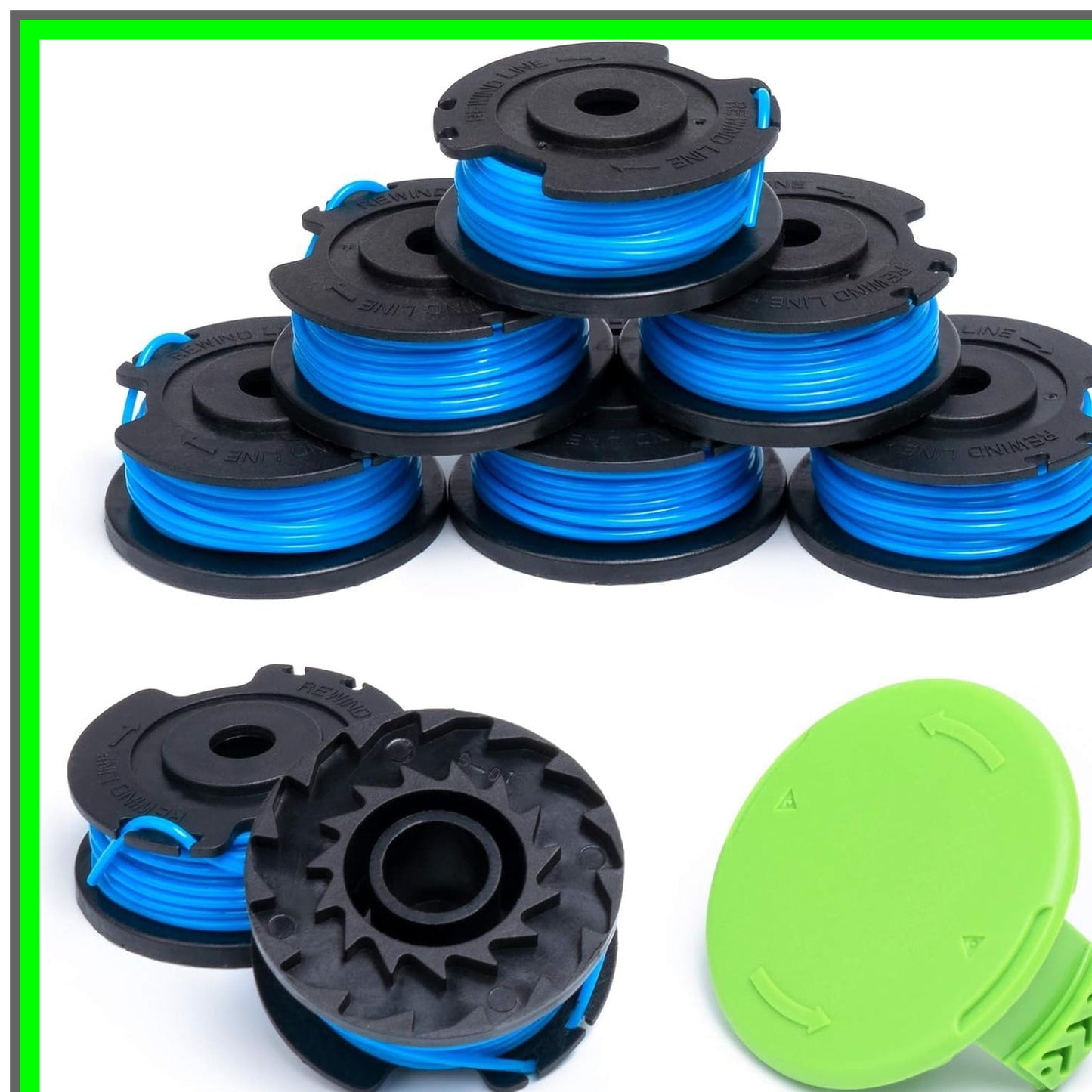 Greenworks Trimmer String Replacement Kit with 8 Spools and Cap